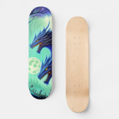 Patineta Dragones Azules En Noche De Luna Persoonlijk Skateboard (Voorkant)