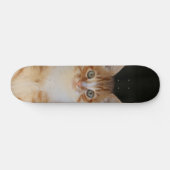 Patineta Gato amarillo Y Blanco Atento Persoonlijk Skateboard (Horizontaal)
