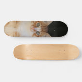Patineta Gato amarillo Y Blanco Atento Persoonlijk Skateboard (Horizontaal)