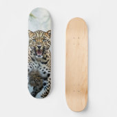 Patineta Leopardo Veloz Atacando Persoonlijk Skateboard (Voorkant)