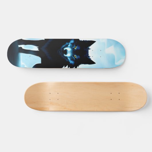 Patineta Lobo Salvaje Atento En Zona Fría  Persoonlijk Skateboard (Horizontaal)