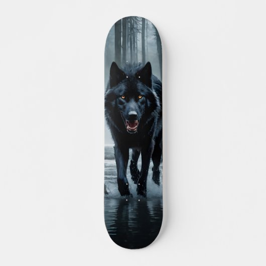Patineta Lobo Salvaje Negro Persoonlijk Skateboard (Voorkant)