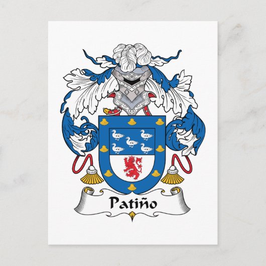 Patino Family Crest Briefkaart (Voorkant)