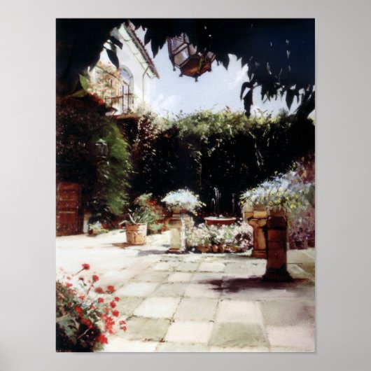 Patio de Córdoba/Courtyard in Cordoba Poster (Voorkant)
