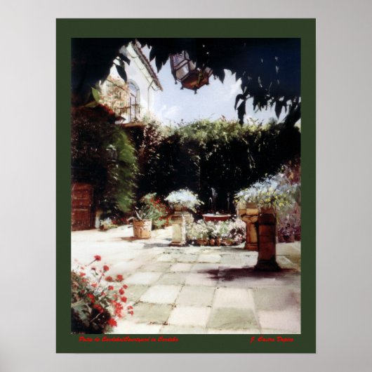 Patio de Córdoba/Courtyard in Cordoba Poster (Voorkant)