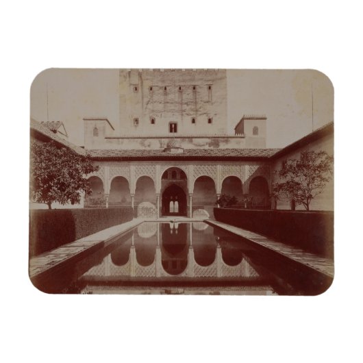 Patio de los Arrayanes, Alhambra, c.1875-80 (sepia Magneet (Horizontaal)