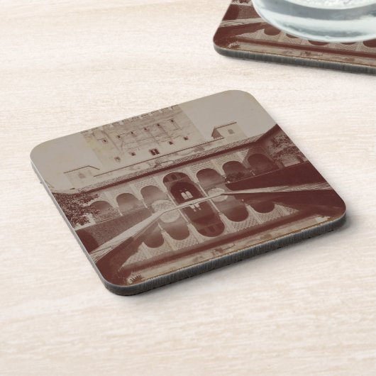 Patio de los Arrayanes, Alhambra, c.1875-80 (sepia Onderzetter (Linkerzijde)