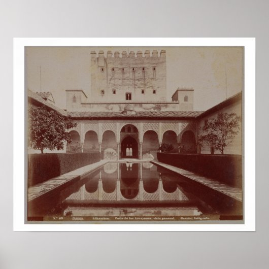Patio de los Arrayanes, Alhambra, c.1875-80 (sepia Poster (Voorkant)