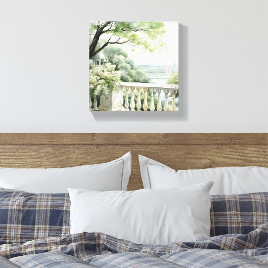 Patio Gazebo Lake Uitzicht Waterverf Art Canvas (Insitu (Slaapkamer))