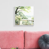 Patio Gazebo Lake Uitzicht Waterverf Art Canvas Afdruk (Insitu (Woonkamer))