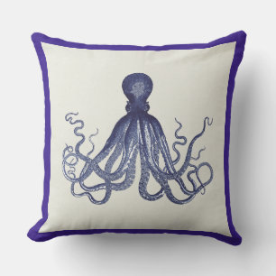 Patio kussen octopus nautisch blauw