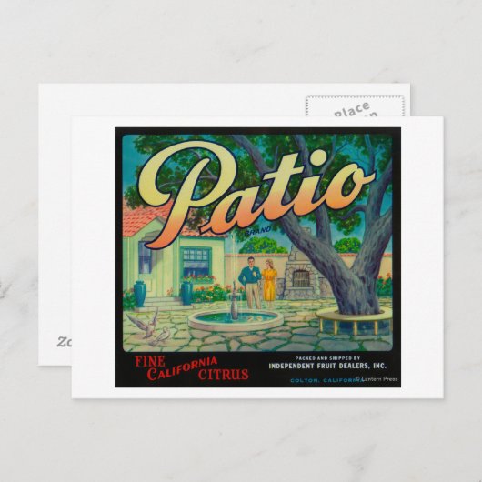 Patio Oranje LabelColton, CA Briefkaart (Voorkant / Achterkant)