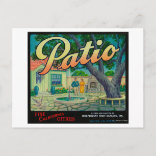 Patio Oranje LabelColton, CA Briefkaart
