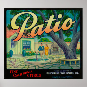 Patio Oranje LabelColton, CA Poster