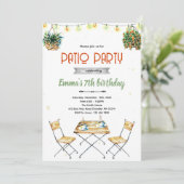 Patio party Invitation Kaart (Staand voorkant)