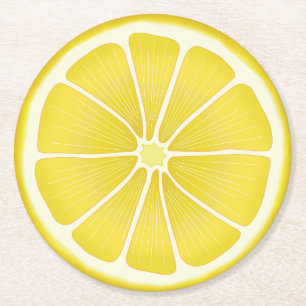 Patio Party Slice of Lemon Ronde Kartonnen Onderzetter