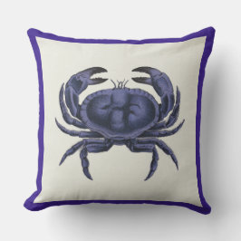 Patio Pillow  Crab Nautical Blue Buitenkussen