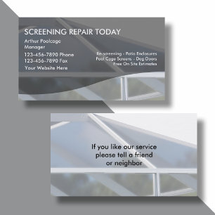 Patio Rescreening Zakelijke Kaarten Visitekaartje