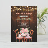 Patio theme party invitation kaart (Staand voorkant)
