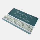 Patio Welkom in Blauwgroen blauw Deurmat (Schuin)