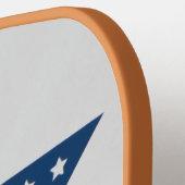 Patiotische ster met vlagpatroon rood wit blauw pickleball paddle (Links Detail)