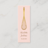 Patisserie Chef Blush Pink Gold Whisk Mini Visitekaartje (Voorkant)