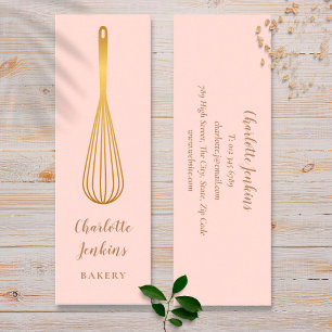 Patisserie Chef Blush Roze Gouden Garde Mini Visitekaartje