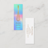 Patisserie Chef Regenboog Holografische Gouden Gar Mini Visitekaartje (Voorkant / Achterkant)