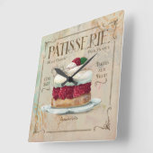 Patisserie Clock, "Frambosier" Vierkante Klok (Hoek)