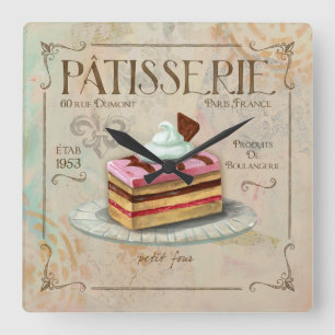 Patisserie Clock, petit Vier Vierkante Klok