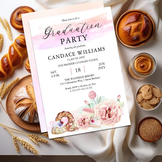 Patisserie Culinaire School Graduation Party Kaart