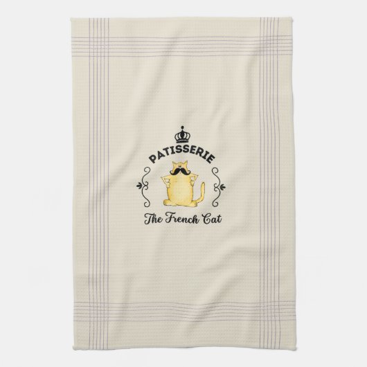 Patisserie "De Franse kat" Theedoek (Verticaal)