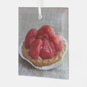 Patisserie de Provence aardbeienkooke Glas Ornament (Voorkant links)