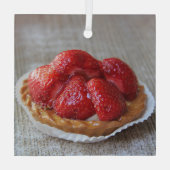 Patisserie de Provence aardbeienkooke Glas Ornament (Achterkant)