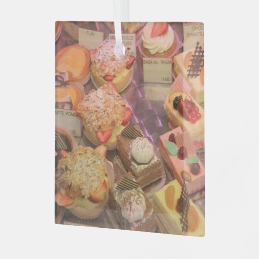 Patisserie de Provence French Cakes Glas Ornament (Voorkant links)