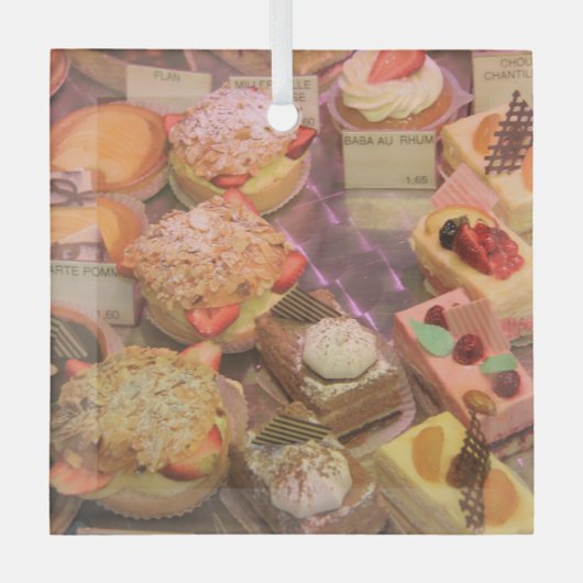 Patisserie de Provence French Cakes Glas Ornament (Voorkant)