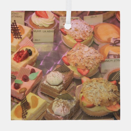 Patisserie de Provence French Cakes Glas Ornament (Achterkant)