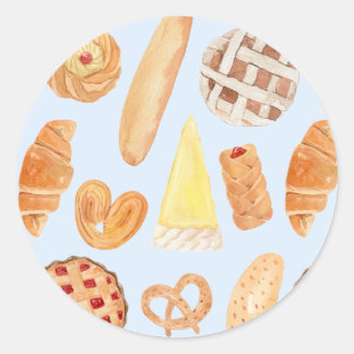 Patisserie Franse Bakkerij Gebak Brood Eten Kunst Ronde Sticker