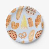 Patisserie Franse bakkerij gebak Brood Food Art Papieren Bordje (Voorkant)