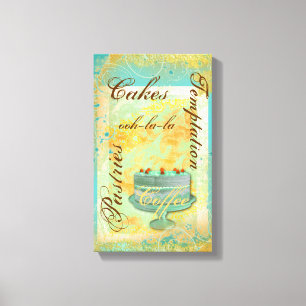 Patisserie Franse bakkerij koffiecake Canvas Afdruk