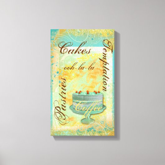 Patisserie Franse bakkerij koffiecake Canvas Afdruk (Voorkant)