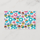 Patisserie Gebak Chef Bakkerij blauw Donuts patroo Visitekaartje (Achterkant)