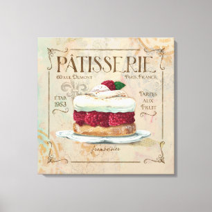 Patisserie I French Wall Decor Canvas Afdruk