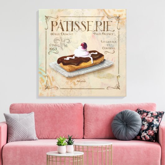 Patisserie III Franse muur decor Canvas Afdruk (Insitu (Woonkamer))