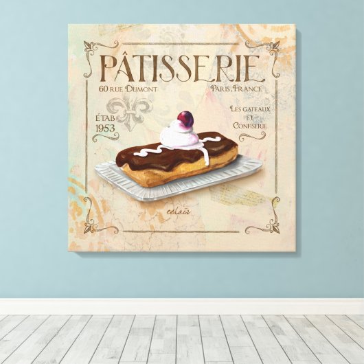 Patisserie III Franse muur decor Canvas Afdruk (Insitu (Houten vloer))