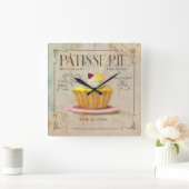 Patisserie Lemon Tart-klok Vierkante Klok (Huis)