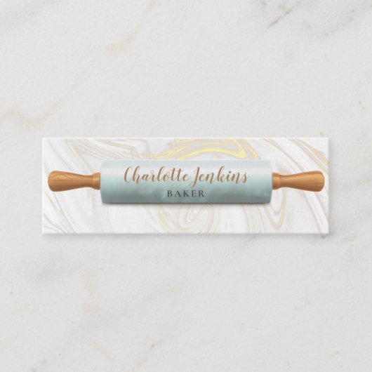 Patisserie Marmeren Swirls Rolling Pin gebak Chef Mini Visitekaartje (Voorkant)