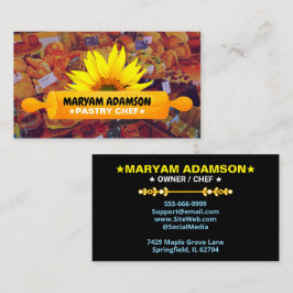 Patisserie Rolling Pin Baker | Floral Bakery Visitekaartje