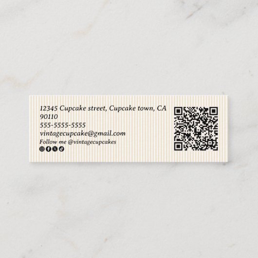 Patisserie Snoepjes Pastry Chef Mini Visitekaartje (Achterkant)