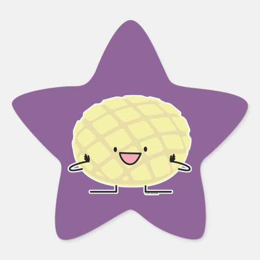 Patisserie van het concha zoete brood van de ster sticker (Voorkant)